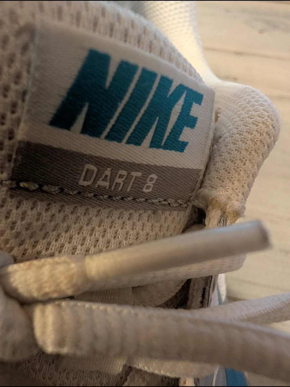 Nike Men's White Silver & Light Blue Athletic Running Shoes